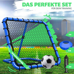 KESSER® Voetbal Rebounder - Kickback - Tchouk - 128x128cm - Blauw •