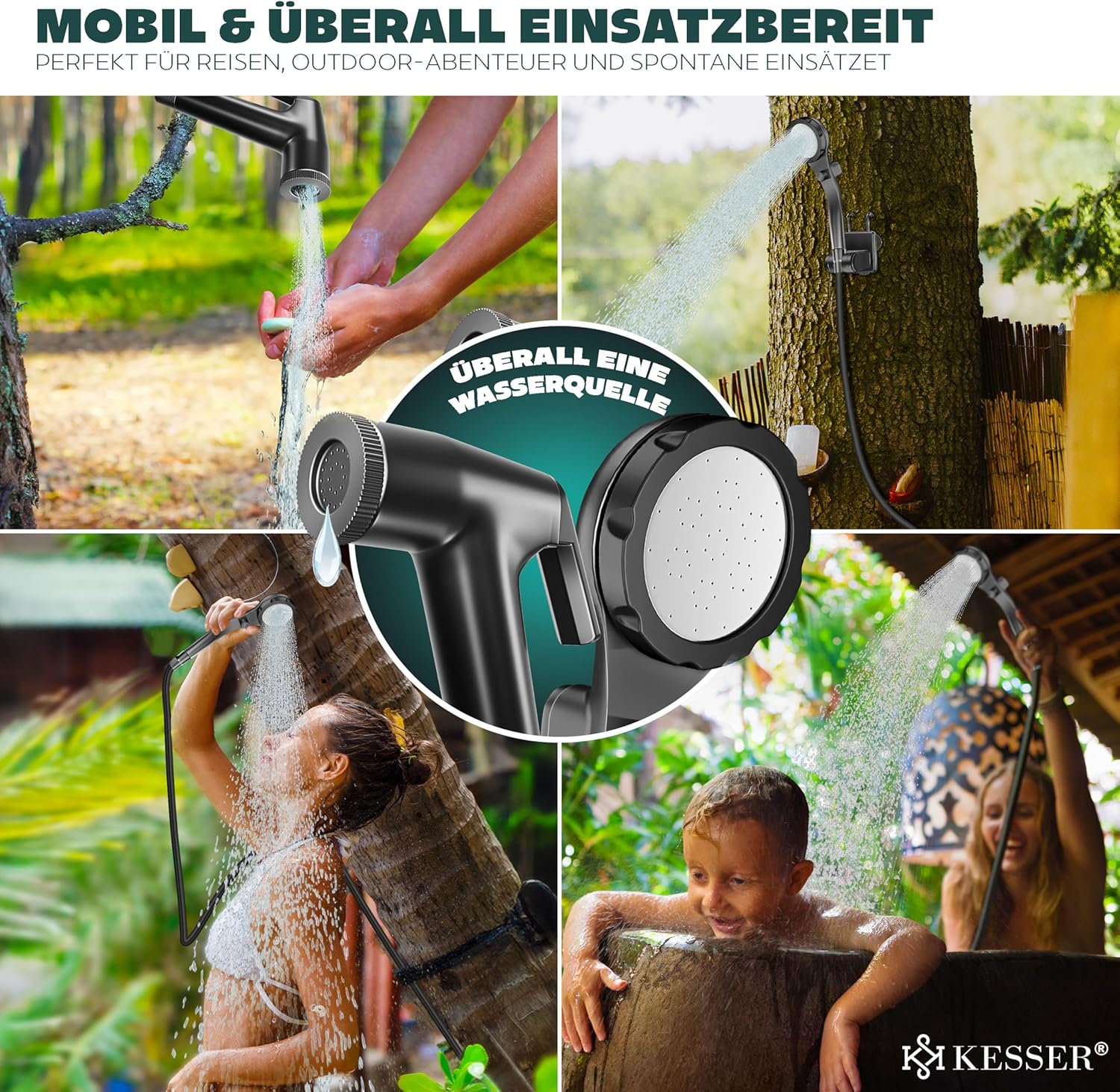 KESSER® Campingdouche - Tuindouche - Mobiele douche - Zwart