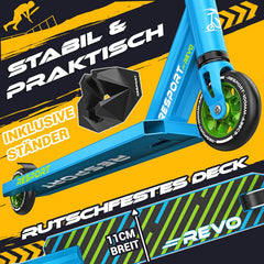 Stuntstep - Voor kinderen en volwassenen - Vouwbaar - Blauw - RE:SPORT