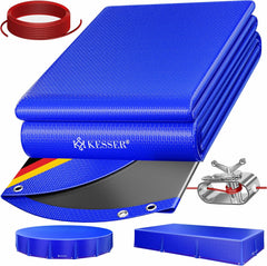 KESSER® Zwembad zonnezeil - Afdekzeil - 205-245cm - Rond 305cm - Blauw