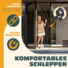 KESSER® Magnetisch deurgordijn - Vliegengordijn - 80x200cm - Antraciet