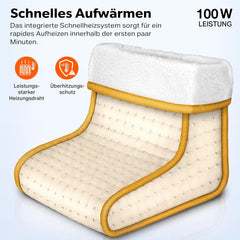 sinnlein Voetwarmer met 6 temperatuurstanden en timer, elektrische voetverwarming, oververhittingsbeveiliging en automatische uitschakeling, beige •