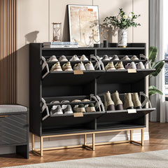 Schoenenkast - Schoenenrek - 103,5x100x24 cm - Zwart - UEV