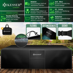 KESSER® Afdekking voor tuinmeubelen, 180 cm x 120 cm x 74 cm, afdekzeil, winddicht, winterbestendig, waterdicht, voor tuintafels, 420D Oxford, beschermhoes voor terrasmeubels, uv- en regenbescherming