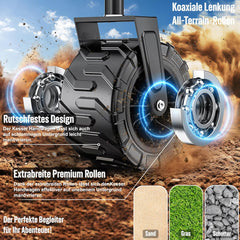 KESSER® Bolderkar, opvouwbaar, max. tot 150 kg belastbaar met brede massief rubberen banden, handwagen, transportwagen, gereedschapswagen incl. 2 netvakken en zijvak, transportwagen, tuinaanhanger