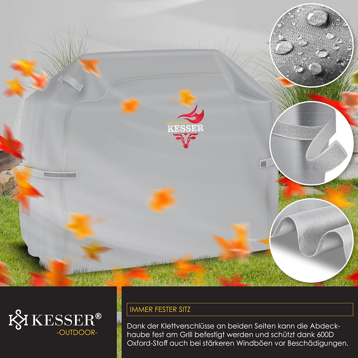 KESSER® Barbeque Hoes - Scheurbestendig - 132x66x109cm - Grijs