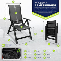 Tuinstoel - Ligstoel - Verstelbaar - Opvouwbaar - Zwart - Tillvex®