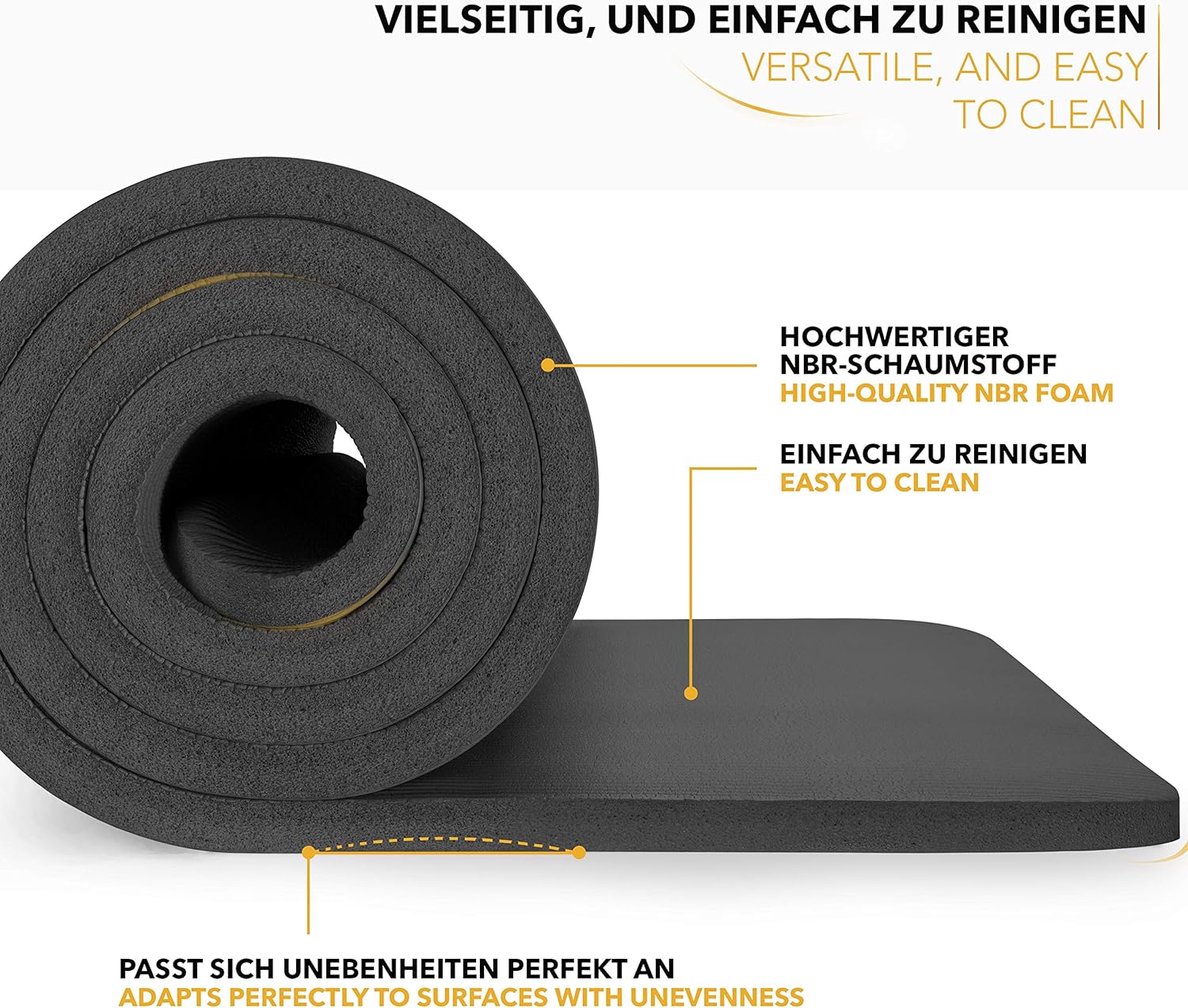 Yoga mat - Fitness mat - Sport mat - Anti slip - Extra dik - Zwart
