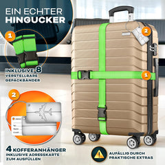 Tillvex® Reiskofferset - 4-delig - ABS- Kofferset - Champagne