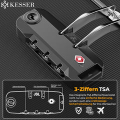 Kofferset - 4 delig - Trolley - Reiskofferset - Zwart - KESSER®