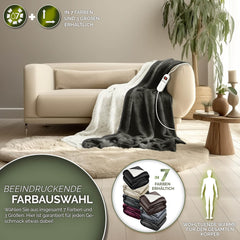Elektrische deken - Warmtedeken - 1 persoons - 120x160 cm - Antraciet - Sinnlein®