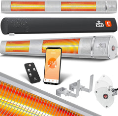 Infrarood Verwarming - Terrasverwarmer - Elektrische Heater - 3000W - Zilver - KESSER®