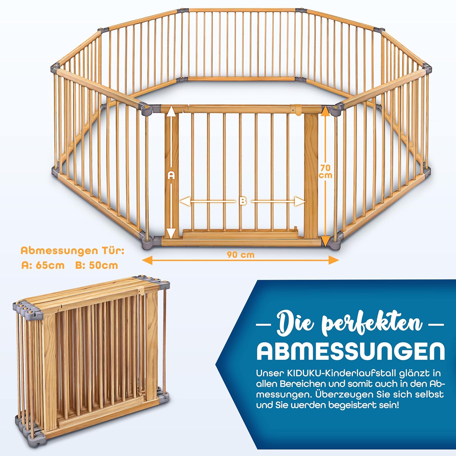 KIDUKU® XXL Babybox - Grondbox - Speelbox - Kinderbox - 7,2m