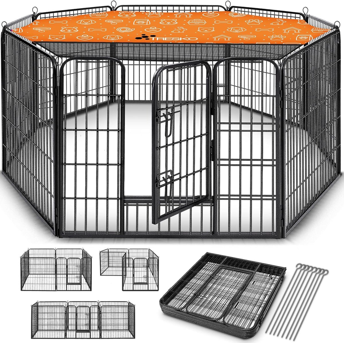 Puppyren - Hondenren- Dierenren - 80 cm hoog - Zwart - TRESKO®