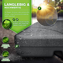 Tillvex® Parasoltegel - Parasolvoet  - Vulbaar tot 80 kg  - Antraciet