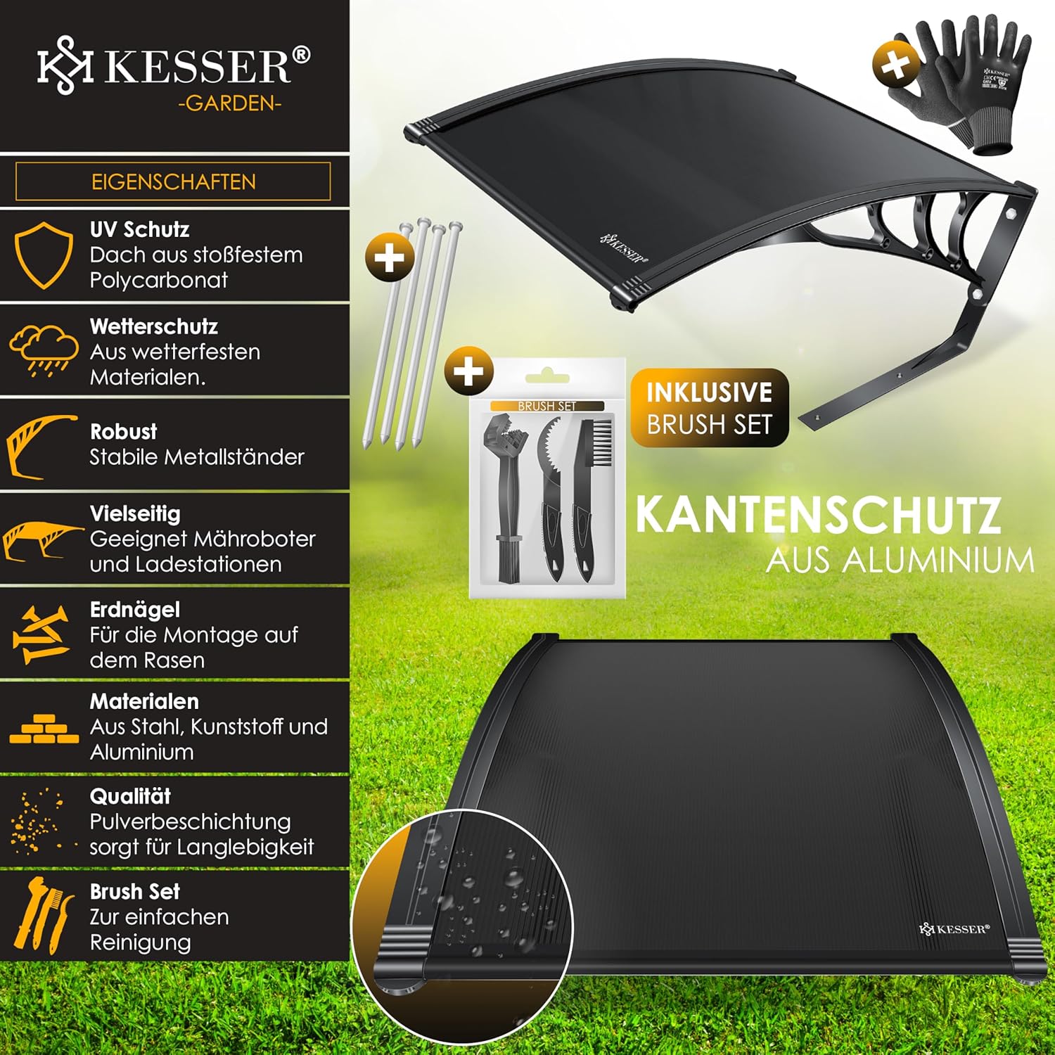 KESSER Garage robotmaaier - Weerbestendig - 82x103x47cm - Zwart