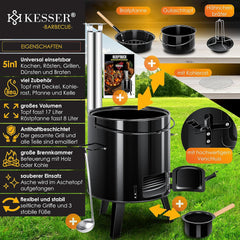 KESSER® Goulashketel - Goulashpot - Kookpot - Geëmailleerd - Zwart
