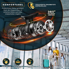 Tillvex® Reiskofferset - 3-delig - ABS- Kofferset - Mintgroen