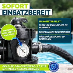 Zandfilterpomp - Zandfilter voor zwembad - Tot 50000L - Blauw - Tillvex