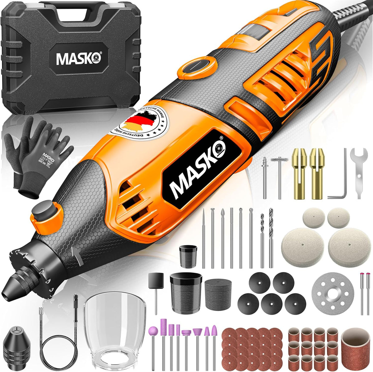 MASKO® Multitool - Roterend - 141-delige accessoireset - Oranje