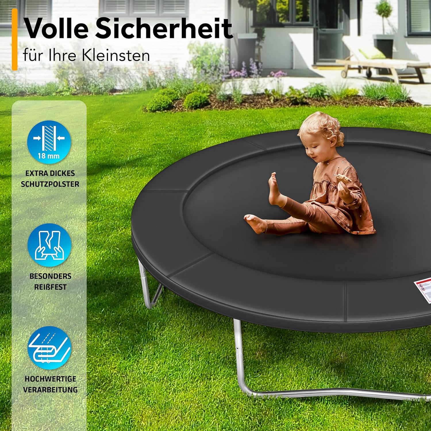Kiduku Trampoline Randafdekking - Rand - Ø244cm - Antraciet