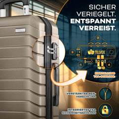Kofferset - 3 delig - Trolley - Reiskoffer set - Rosegoud - Tillvex®