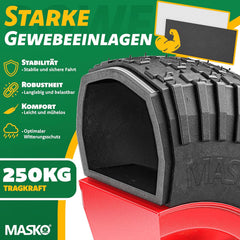 MASKO® Kruiwagenwiel - 40cm - 250kg - Lekbestendig - Rood