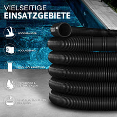 Tillvex® Zwembadslang - 6m- Ø38mm - Zwart