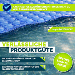tillvex Pool Zonnezeil, rond, diameter 427 cm, dikte 120 µm, op maat te snijden, zwembadverwarming voor waterverwarming, blauw