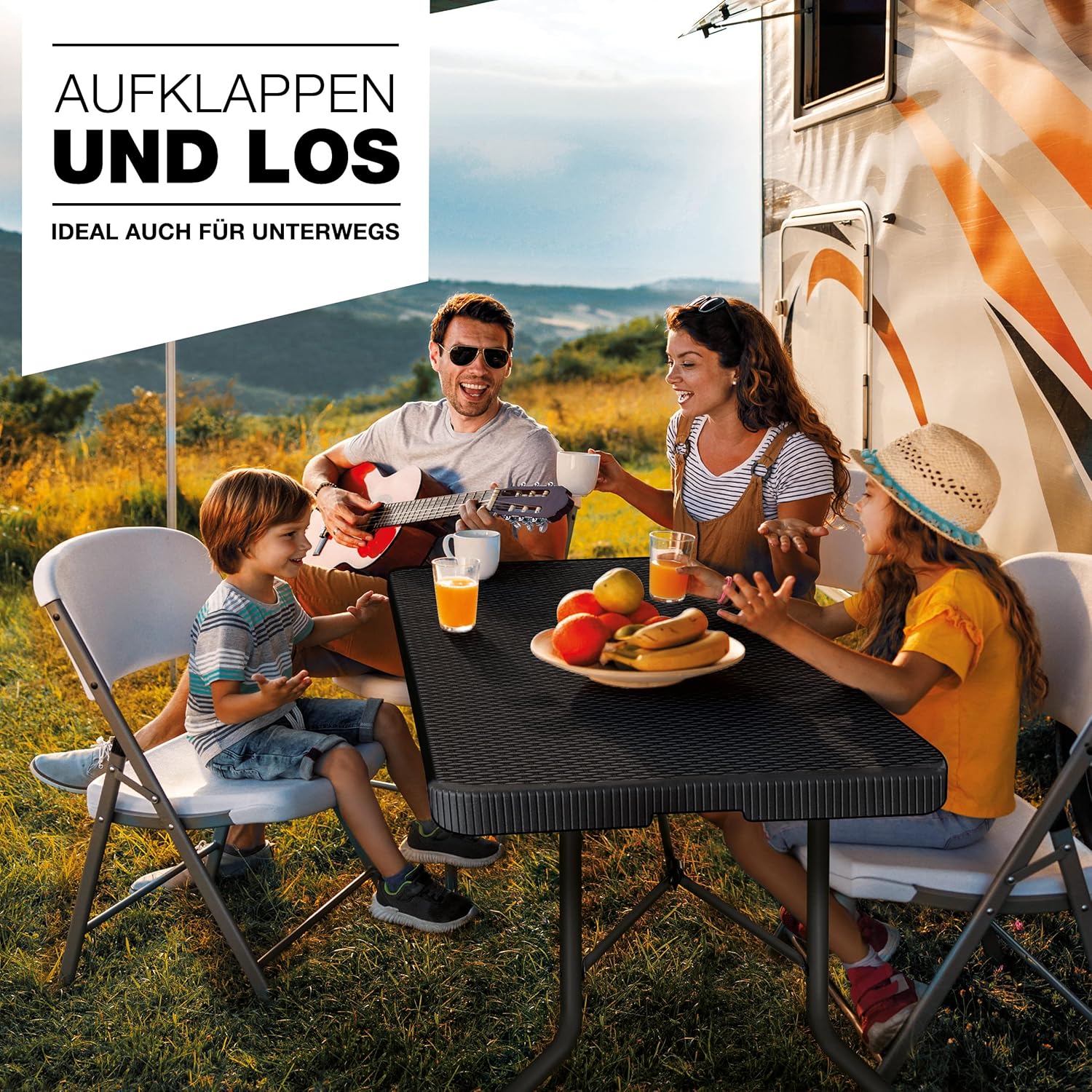 Tillvex® Inklapbare Tafel - Campingtafel - Klaptafel - 180x75cm - Zwart