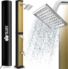 Buitendouche - Tuindouche - Zonneenergie - 40L - Zwart/Goud - Tillvex
