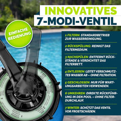 Zandfilterpomp - Zandfilter voor zwembad - met timer - 13200L/u - Blauw