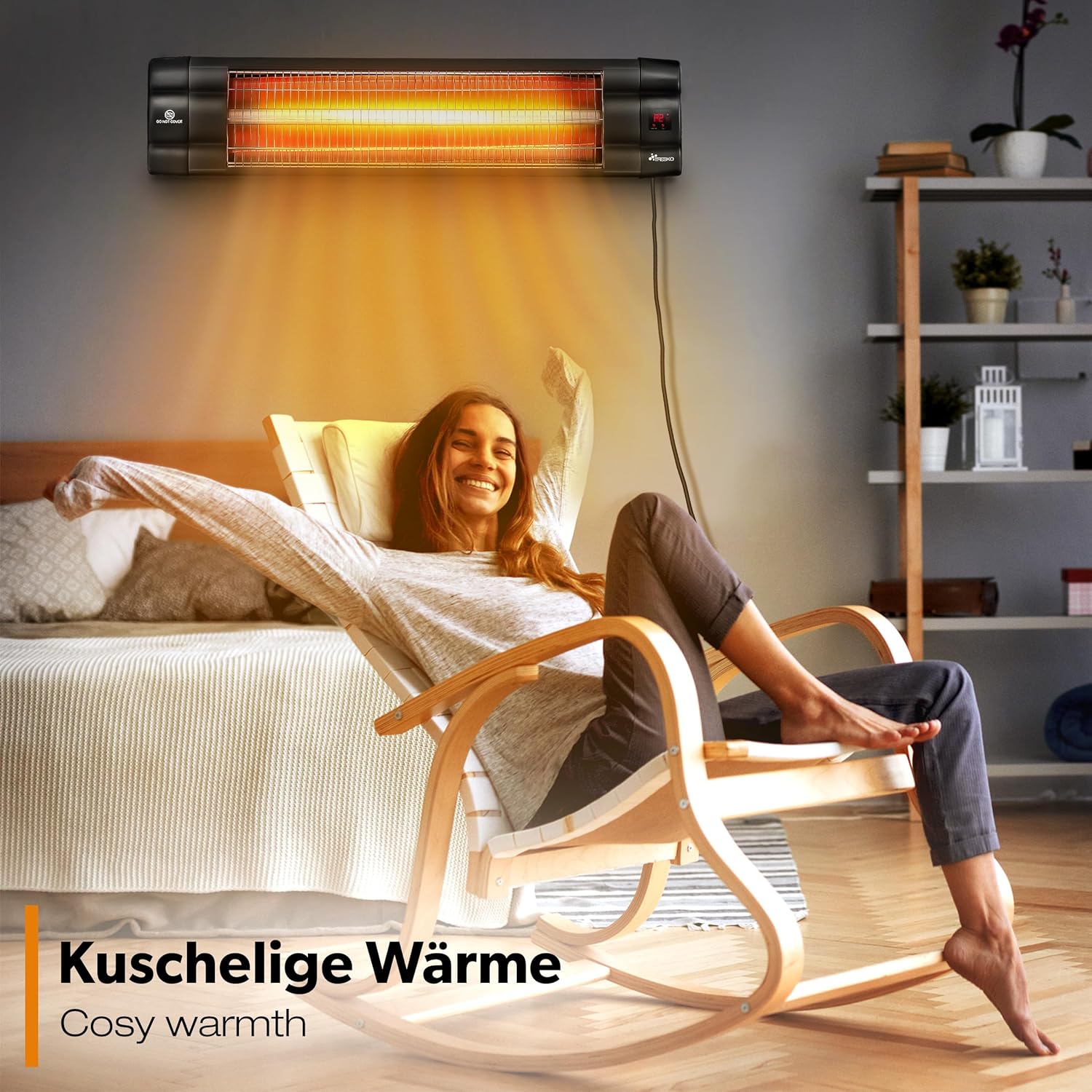 TRESKO® Terrasverwarmer - Draaibaar - Verstelbaar - 2500W - Zwart