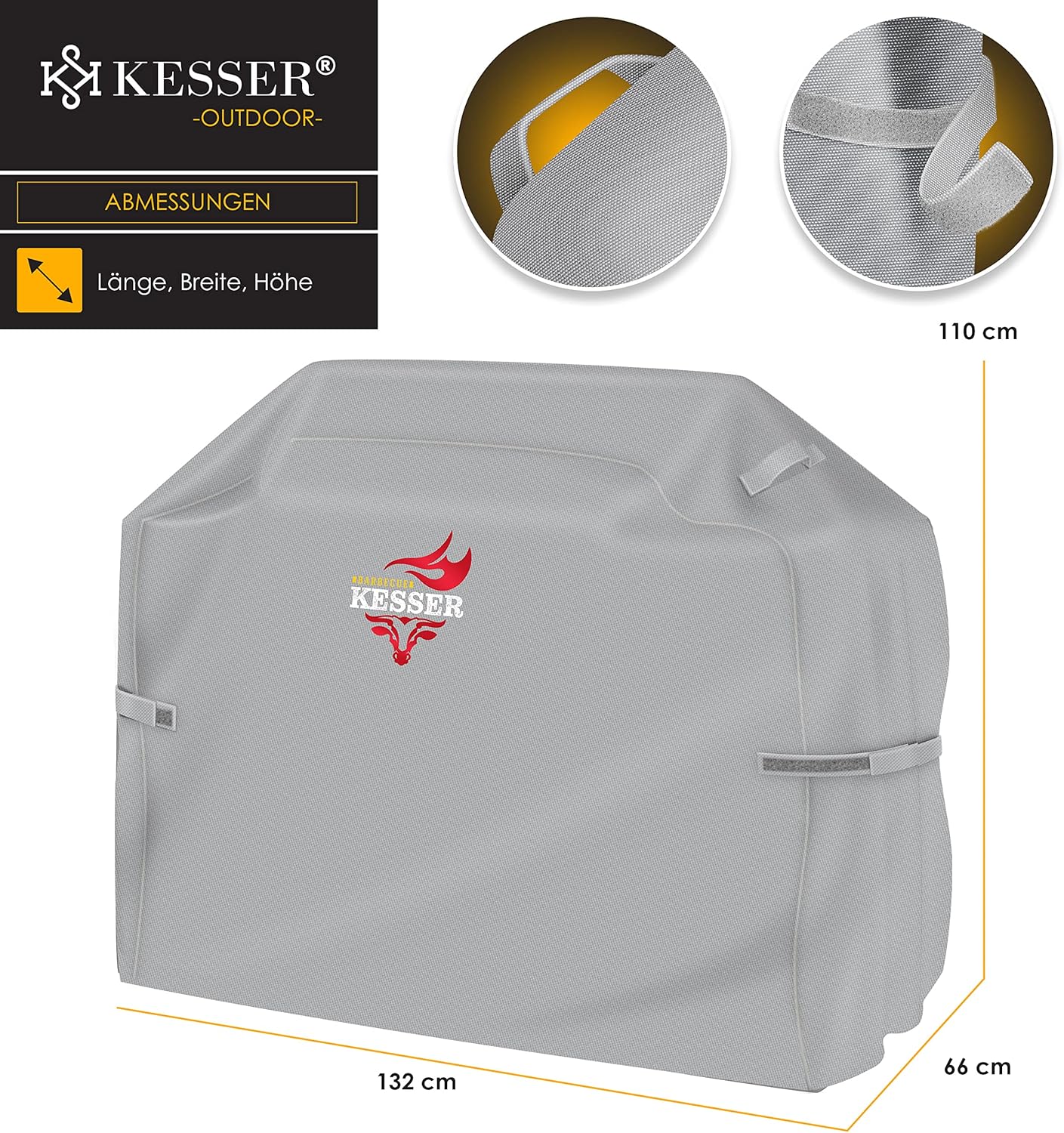 KESSER® Barbeque Hoes - Scheurbestendig - 132x66x109cm - Grijs