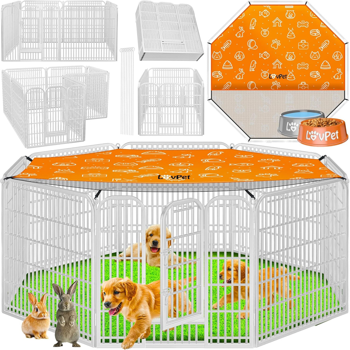 Puppyren - Hondenren- Dierenren - 80 cm hoog - Wit - LOVPET®