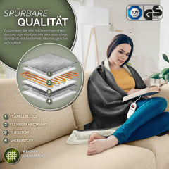 Elektrische deken - Warmtedeken - 1 persoons - 120x160 cm - Antraciet - Sinnlein®