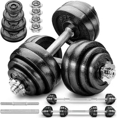 Dumbells set - Gewichten set - Halterset - Gietijzer - 40 kg - Zwart - RE:SPORT