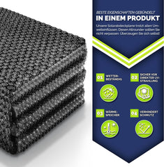 Tillvex® Zwembad zonnezeil - Afdekzeil - 700x400cm - Zwart