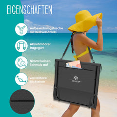 KESSER® Opvouwbare strandmatten - Ligstoel - Set van 2 - Zwart