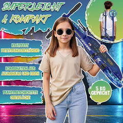 RE:SPORT® Citystep voor kinderen en volwassenen met led, bel en draagriem | Kickscooter step incl. handrem & dubbele vering | Citystep in hoogte verstelbaar & inklapbaar