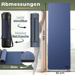 Yogamat - Fitness mat - Sportmat - Yoga mat extra dik - Blauw - RE:SPORT