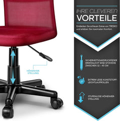 Ergonomische Bureaustoel - Verstelbaar - Rood - TRESKO