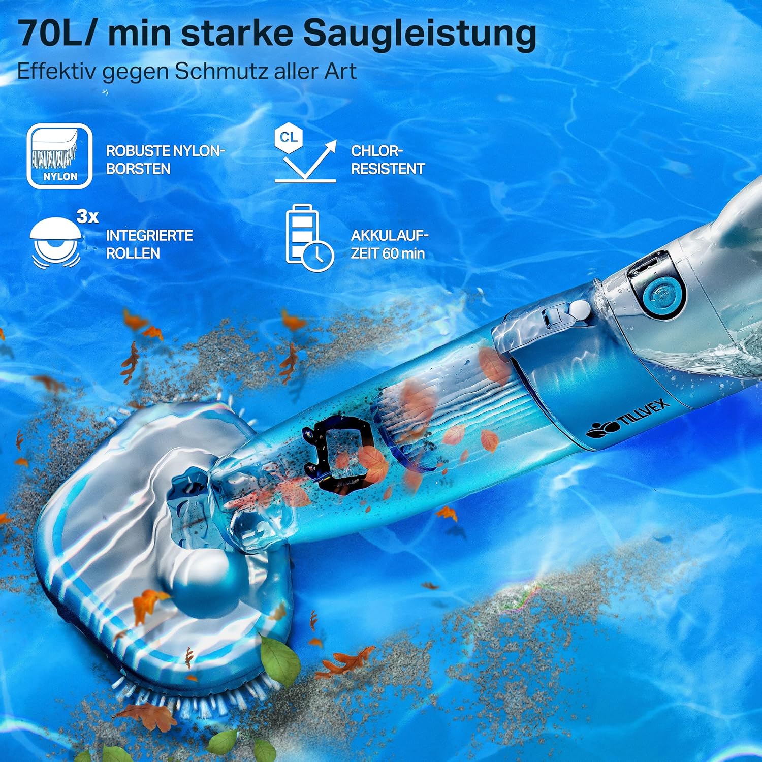 Zwembad stofzuiger - Zwembadstofzuiger - Zwembadreiniger - Wit - Tillvex® •