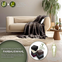 Elektrische deken - Warmtedeken - 1 persoons - 160x120 cm - Bruin - Sinnlein® •