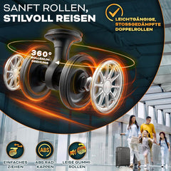 Kofferset - 3 delig - Trolley - Reiskoffer set - Antraciet - Tillvex ®