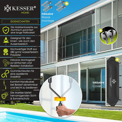 KESSER® Verticale luifel - 160x250cm - Zonwering - Antraciet