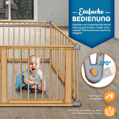 KIDUKU® XXL Babybox - Grondbox - Speelbox - Kinderbox - 7,2m