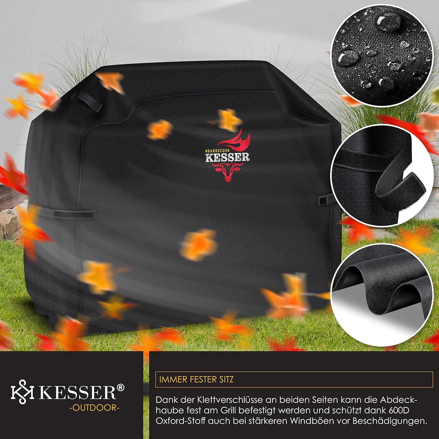 KESSER® Barbeque Hoes - Scheurbestendig - 76,5x66x109cm - Zwart