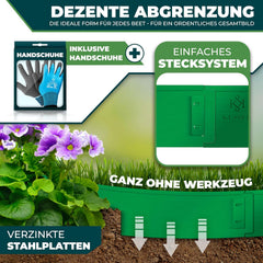 Gazonrand - Tuinrand - 5 m - 14 cm - Groen - KESSER®