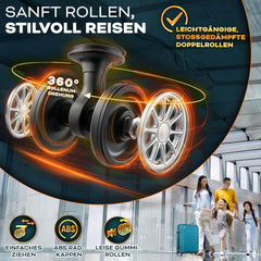 Kofferset - 3 delig - Trolley - Reiskoffer set - Turquoise - Tillvex®
